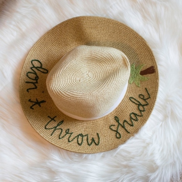 Embroidered Sun Hat Summer Straw Don\'t Throw Shade main image 6